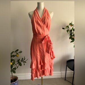 RALPH LAUREN LINEN WRAP DRESS